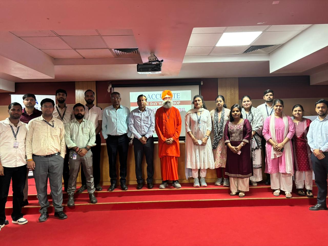 Workshop on Meditation and Yoga Practices Organized at Accurate College of Pharmacy